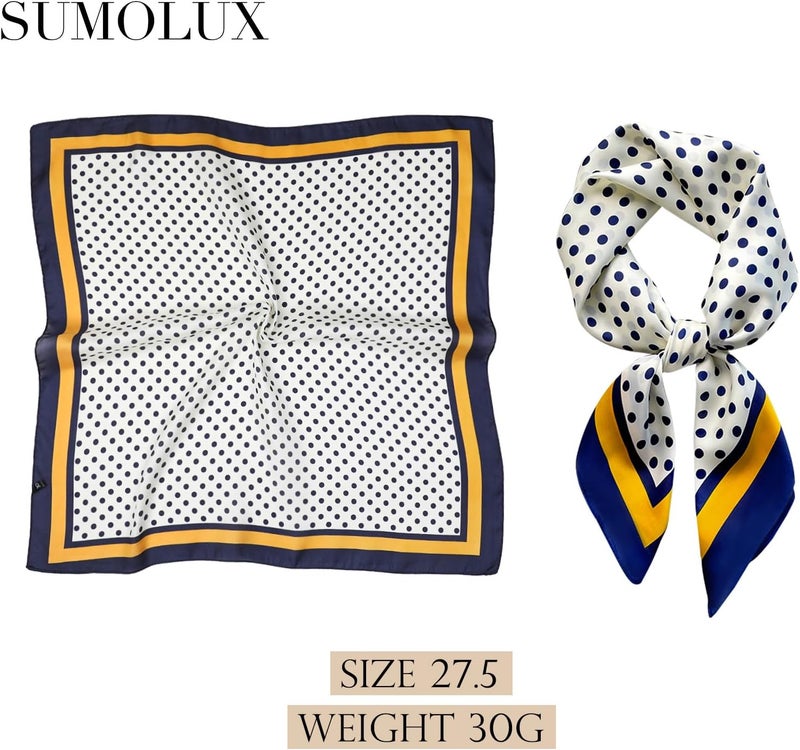 Sumolux Head Hair Scarf for Women Like Satin Silk Scarf Bandana Hair Wrapping Night Large Square Scarves 27.5" - Image 2